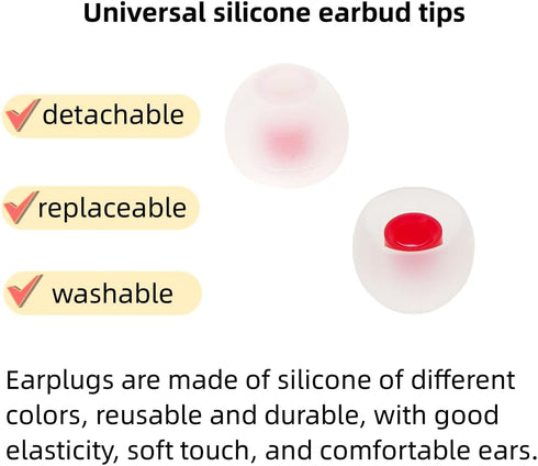 Earbuds Replacement Tips Silicone Earbud Tips Earpads Replacement Silicone Replacement Earbuds Tips for Bluetooth Earphones (Fit in Inner Hole 4.5...