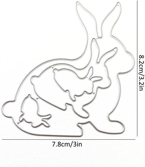 Rabbit Cutting Dies Easter Bunny Metal Craft Dies Embossing Stencil Template for DIY Scrapbooking Card Making Paper Card Album Decoration...