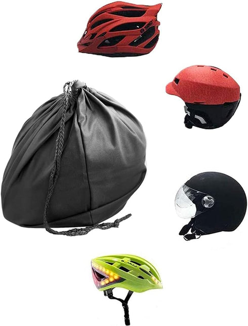 18.5" x 16.5" Storage Bag for Helmet, Carrying Case for Motorcycle Riding Bicycle Sports Multi-purpose Locking Drawstring Bags 47 x 42 cm Black...