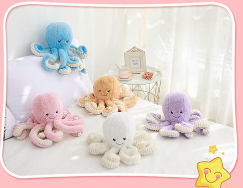 JOSON Cute Octopus Plush Toys, Soft Octopus Stuffed Animals, Girls and Boys Adult Birthday (16 Inch, Blue)...
