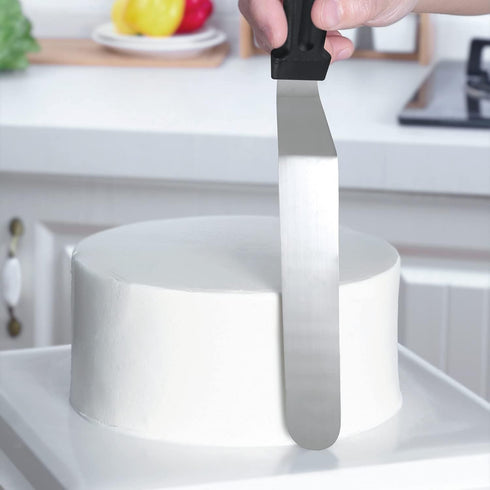 Cake Offset Spatula , SIMEEGO Icing Spatula Set with 6 8 10 Inch Stainless Steel Blades Cake Decorating Tools, Cake Spatula with PP Plastic Handle...