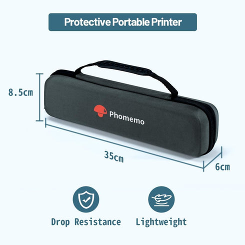 Phomemo M08F Tattoo Printer Gray Case, Portable Bag Waterproof Compatible with M08F/P831/TP81/TP83, PJ762/PJ763MFi, MT800/MT800Q Portable Thermal ...