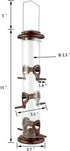 iBorn Metal Bird Feeder Hanging Wild Bird Seed Feeder for Mix Seed Blends Heavy Duty All Metal Coffee Finish,14 Inch 6 Port(Seed is not Included)...