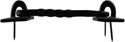 Renovators Supply Manufacturing Hook and Eye Latch 6.5 in. Black Wrought Iron Door Lock Latch/Gate Latch with Mounting Hardware...