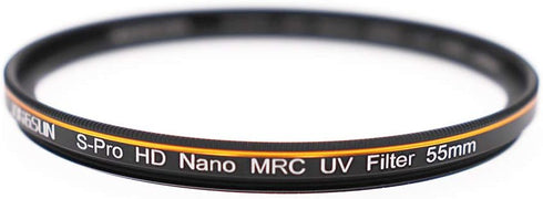 55mm UV Filter, S-Pro HD Nano MRC Camera Ultraviolet Protection Filter, Multicoated, B270, Ultra-Slim, Lens Cloth Kit...