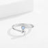 JUSTKIDSTOY Semicolon Ring 925 Sterling Silver Adjustable Open Opal/Moonstone Ring Suicide Awareness Inspirational Gifts for Women...