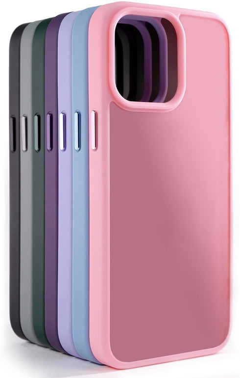 TENOC Phone Case Compatible with iPhone 12 Pro Max, Pink Case Translucent Protective Bumper Matte Hard Back Cover for 6.7 Inch...