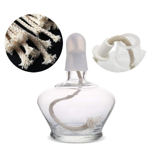 Alcohol Lamps Wick 10pcs Cotton Wick with 1 Piece Porcelain Wick and 1 Piece Plastic Cap Glass Alcohol Burner Lamp Accessaries Teaching Equipment ...