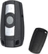 Remote Car Key Shell for BMW 3 5 Series BMW X5 BMW X6 BMW Z4 Key Cover Fob with Uncut Blade 3 Buttons Replacement Key Case, Black...