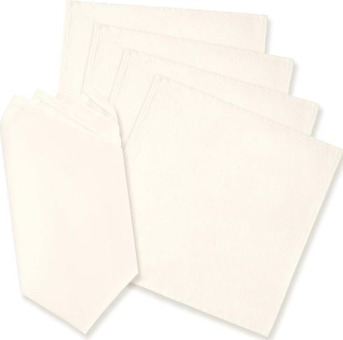 Bonuci 5 Pcs Pocket Square 15 x 15 Inch Linen Handkerchief for Men Prefolded Linen Kerchief for Men's Suit, White...