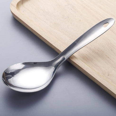 Kichvoe Rice Scooper 3pcs Rice Paddle Spoon Stainless Steel Rice Scoop Metal Serving Spoon Cooking Utensil Rice Servers Soup Ladle Oil Skimmer Spo...