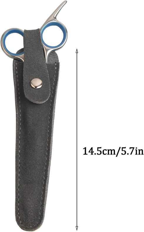 LAKE of FIRE Scissors Case with Zippers and Leather Cover for Convenient Storage and Protection (Black+Gray)...