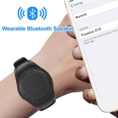 Wearable Portable Waterproof Bluetooth Speaker Watch X10 Clip Speaker MP3 Player Handsfree Clear Call Speakerphone,TWS,SD Card Slot,Selfie for Wor...