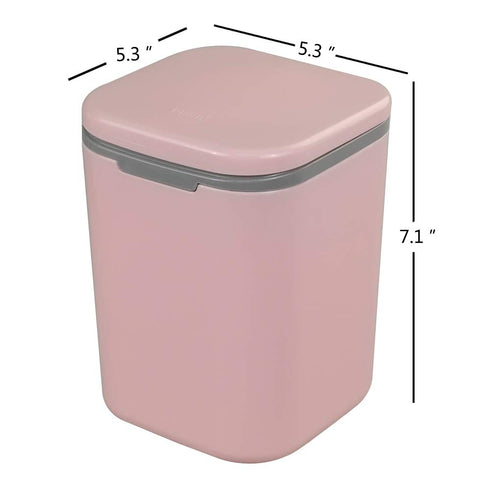 1/2 Gallon Tiny Countertop Trash Can, Push-Button (Pink)...