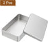 uxcell Metal Tin Box Containers, 2Pcs 7.1x4.3x1.6 Inch Silver Mini Portable Metal Rectangular Empty Hinged Tins Box with Lid for Home Storage Orga...
