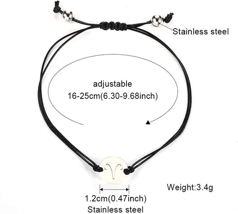 COLORFUL BLING Horoscope Zodiac Bracelet 12 Constellation Sign Bracelet for Women Astrology 14k Gold Plated Bracelet Anklet Friendship Couple Jewe...