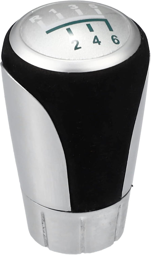 X AUTOHAUX 6 Speed Manual Gear Stick Shift Knob Transmission 25110429269 for BMW 1 Series E81 3 Doors 02/2006-12/2011 ABS Faux Leather Silver Tone...