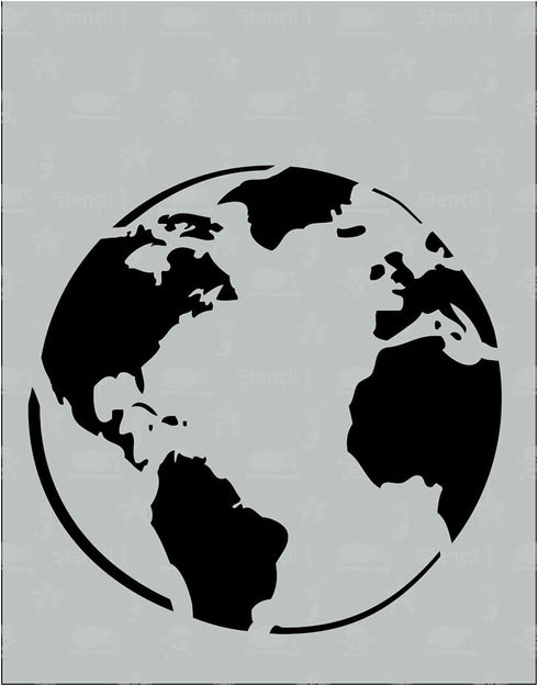 Stencil1 Earth Stencil|Globe Stencil 8.5 x 11 inches for Painting on T-Shirts, Canvas, Wall, Wood, and Home Decor|Wall Decals - Reusable...