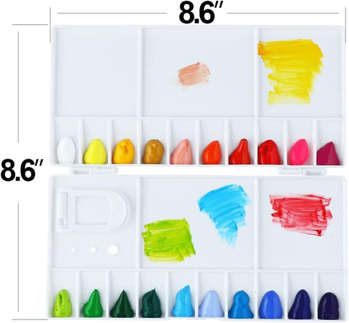 Transon 25wells Compact Paint Palette Box with Lid for Paint Color Mixing...