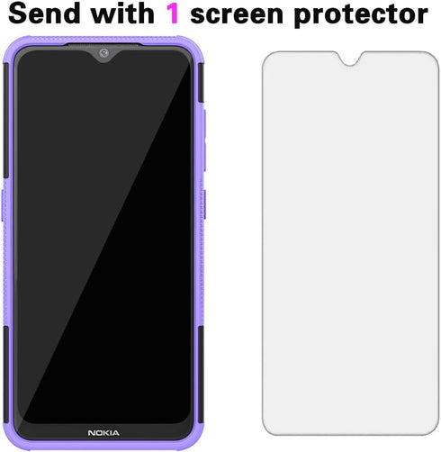 Asuwish Phone Case for Nokia 6.2/7.2 with Tempered Glass Screen Protector and Slim Stand Hybrid Heavy Duty Rugged Protective Cell Cover Nokia6.2 N...