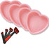 6 Inch Silicone Heart Shaped Rainbow Cake Baking Pans, Heart Cake Layer Pan Set, Non-Stick Silicone Cake Bakeware Mold,4tray Baking Flexible Molds...