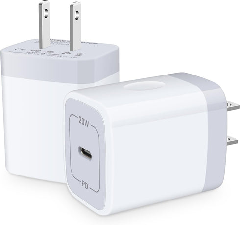 USB C Fast Charger Block 2Pack 20W Type C Charger Adapter Wall Plug Box for iPhone 15 14 13 12 11 Pro Max XS XR SE,Samsung Galaxy S24 S23 S22 S21 ...