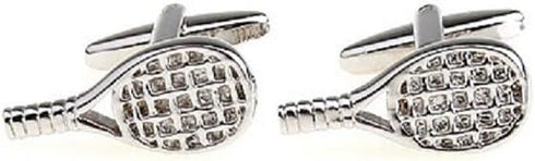Tennis Racquet Pair Cufflinks in a Presentation Gift Box & Polishing Cloth...