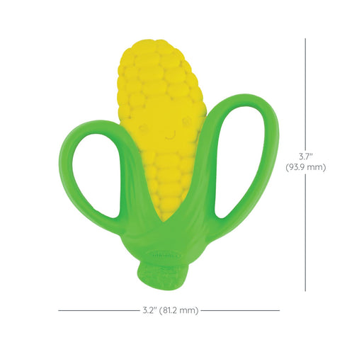 Infantino Lil' Nibbles Textured Silicone Teether - Sensory Exploration and Teething Relief with Easy to Hold Handles, Corn...