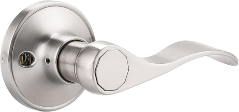 Probrico Wave Style Handle Dummy Leverset Left/Right Hand Door Knobs, Satin Nickel Finish...