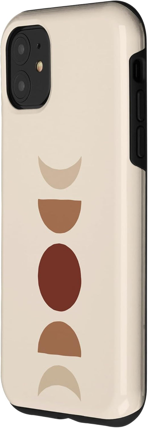 iPhone 11 Phases of Moon Boho Beige Rust Red Burnt Orange Case...