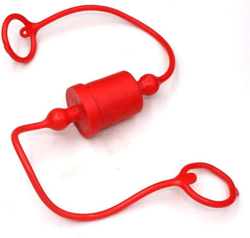 3/8 Hydraulic Coupler Dust Cap,ISO A Pioneer Style Male Female Hydraulic Quick Disconnects Port Plug Covers Fittings,Red Cap with Retention Ring K...