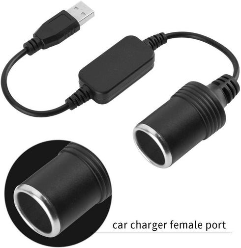12V Car Cigarette Lighter Socket, Cigarette Lighter Splitter Power Adapter USB Port Female Converter Adapter Cord for Cellphone Driving Recorder G...