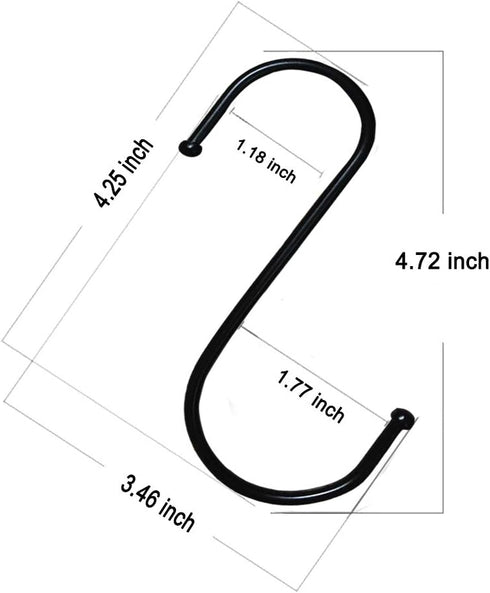 10 Pack 4.7 Inches Extra Large S Shape Hooks Heavy-Duty Metal Hanging Hooks Apply Kitchenware Bathroom Utensils Plants Towels Gardening Multiple u...