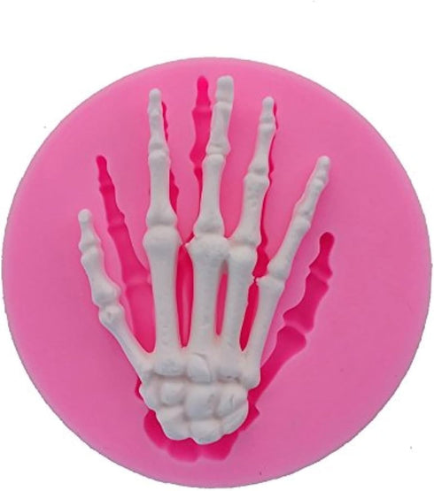 Hand Bone Shape Silicone Molds for Halloween Cake Decorating Tools DIY Chocolate Candy Cookies Biscuits Gum Fondant Pudding Cupcake Baking Mold, H...