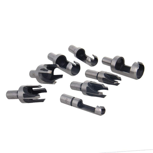 Utoolmart 8pcs Wood Plug Cutter Drills Bit Set 1/4” 3/8” 1/2” 5/8” Barrel Cork Tenon Hole Saw Cutting Tools for Woodworking, High Carbon Steel...