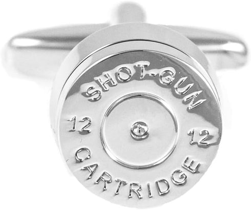 Bullet Shell Casing Army Police Pair Cufflinks in a Presentation Gift Box & Polishing Cloth...