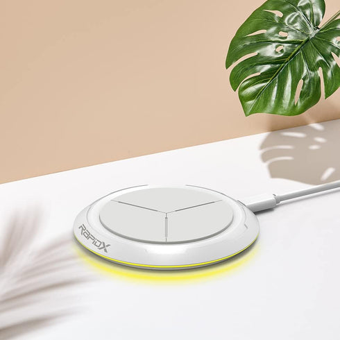 Wireless Charger, 10W RapidX Prismo RGB Wireless Charging Pad Compatible with iPhone 14/14 Plus/14 Pro/14 Pro Max/13/13 Mini/SE 2022/12/11/X/8,Sam...