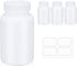 Empty Plastic Pill Bottle Medicine Bottles Reagent Chemical Container with Smooth Screw Lid For Liquid Solid Powder (200cc 4pack)...