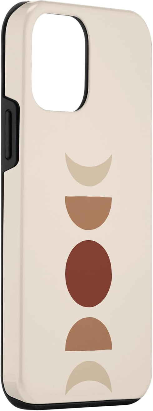iPhone 12 mini Phases of Moon Boho Beige Rust Red Burnt Orange Case...