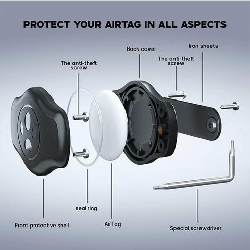 Airtag Dog Collar Holder Waterproof Dog Airtag Holder Ultra-Durable Lightweight Full Body Covered Anti-Lost Apple Air Tag Case for Dog & Cat Colla...