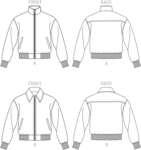 Vogue Unisex Bomber Jacket Sewing Pattern Kit, Code V1877, Sizes S-M-L, Multicolor...