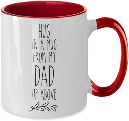 Memorial for loss of father dad coffee is a hug in a mug rae dunn kitchen inspired mugs, Two tone ceramic mug cup, Sorry for your loss condolence ...