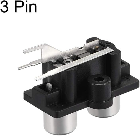 uxcell AV Concentric Outlet 2 RCA Female Jack 3-Pin Connector Socket Panel Mount 2pcs...