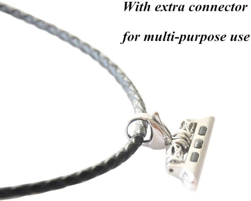 Genuine Black Leather Necklace 38mm of Series 3 2 1 / 40mm of Series 4 All Versions New Smartwatch Double Loop Two Way Cowhide Watch Strap Neckban...