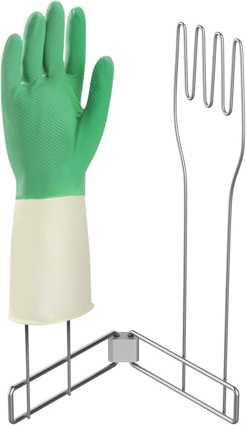 Kitchen Glove Holder,Stainless Steel Glove Rack,Kitchen Vertical Glove Support Multi-Purpose Glove Drain Rack,Collapsible Glove Drying Stand,Rubbe...