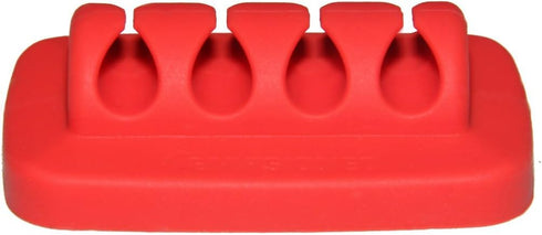 ENVISIONED Desktop Cable Organizer, Weighted, Eco-Friendly Silicone, No Bad Smell, Bundled with 4 Reusable Cable Ties (Red)...
