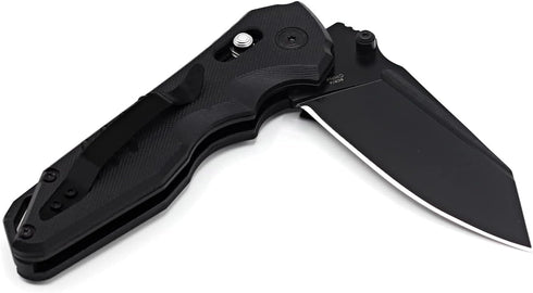 Pocket Folding Knife for Men: 3.93" Stainless Steel All Black Blade, Axis Lock, G10 Scales with Clip, EDC Knives Great for Outdoor, Camping, Hikin...