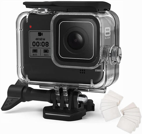 60M/196FT Waterproof Case for Go Pro Hero 8 Black, Protective Underwater Dive Housing Shell with Bracket Accessories for Go Pro Hero8 Action Camer...