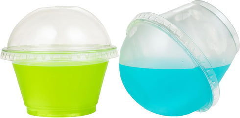 Golden Apple, 7oz-50sets Clear Plastic Dessert Cups, Parfait Cups with Dome lids No Hole...