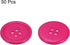 50pcs 40L Sewing Buttons 1"(25mm) Resin Round Flat 4-Hole Craft Buttons for Sewing Clothing and DIY, Dark Pink...